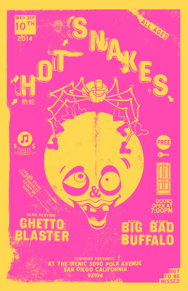 Poster - Hot Snakes @ The Irenic - 09.10.2014